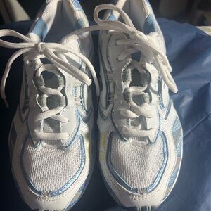 Women's Stylish White and Blue Athletic Sneakers